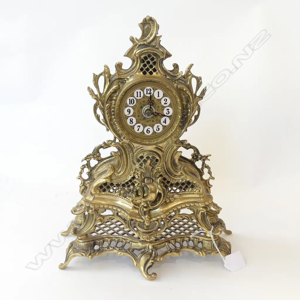 ORNATE BRASS MANTLE CLOCK H.340mm Image 1++