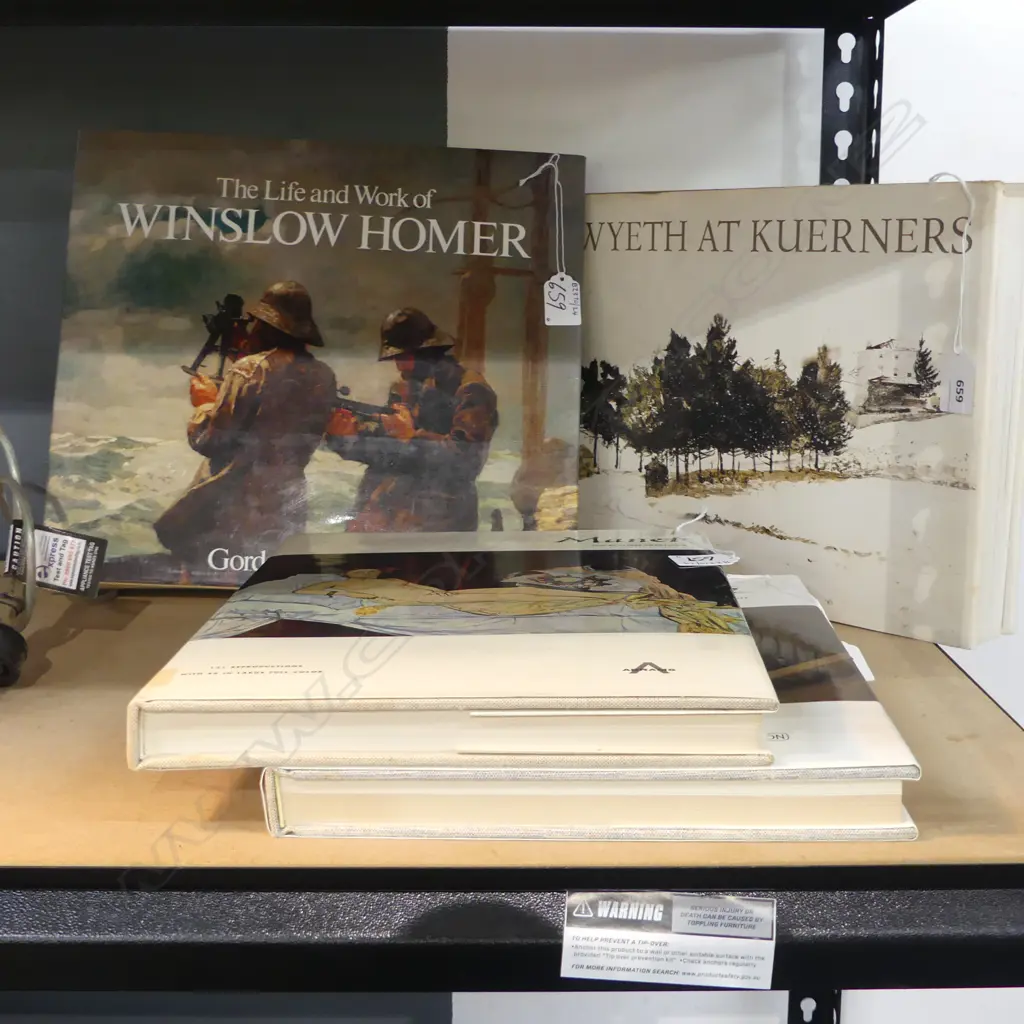 4 COFFEE TABLE BOOKS MAGRITTE MANET WINSLOW HOMER & WYETH AT KUERNERS Image 1++