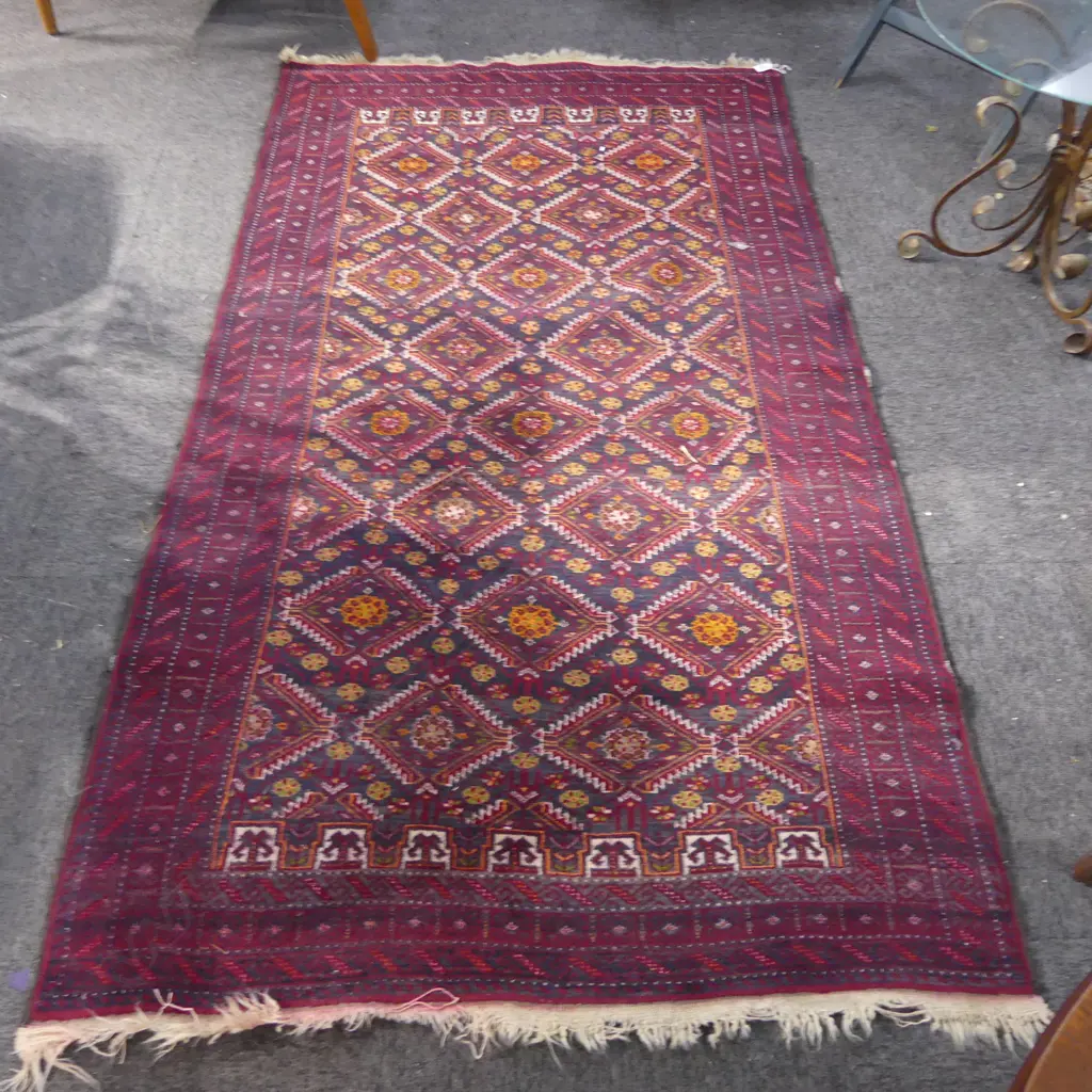 HAND KNOTTED ALL WOOL RUG 1850x1030mm Image 1++