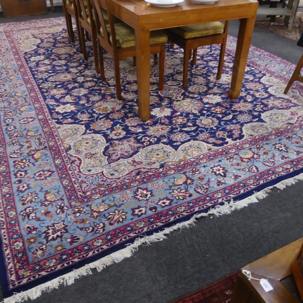 LG HAND KNOTTED WOOL PILE RUG some threads showing but honorable wear 4200 x 3000mm Image 1++