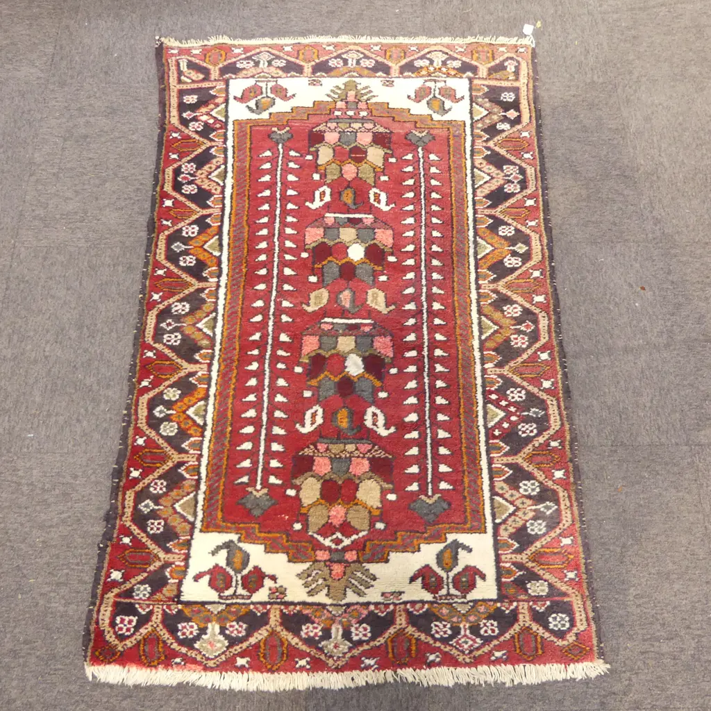 HAND KNOTTED WOOL PILE IRANIAN HAMADAN RUG 1550x1000mm Image 1++