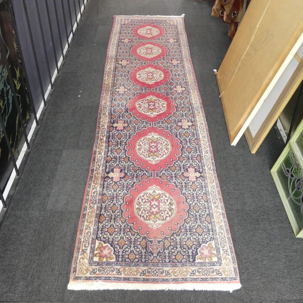 HAND KNOTTED WOOL PILE RUNNER 800x3100mm Image 1++