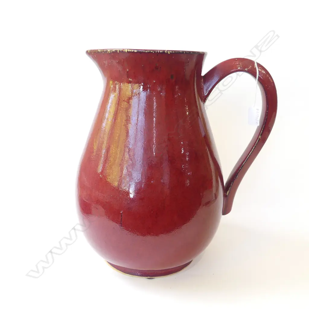 LG RED GLAZED JUG H.390mm Image 1++