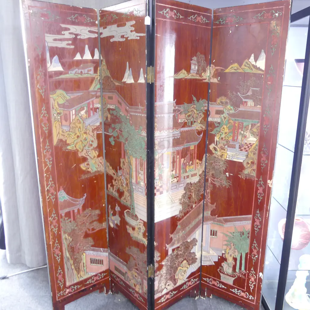 ORIENTAL 4 PANEL SCREEN - EACH PANEL 1825x400mm... Image 1++