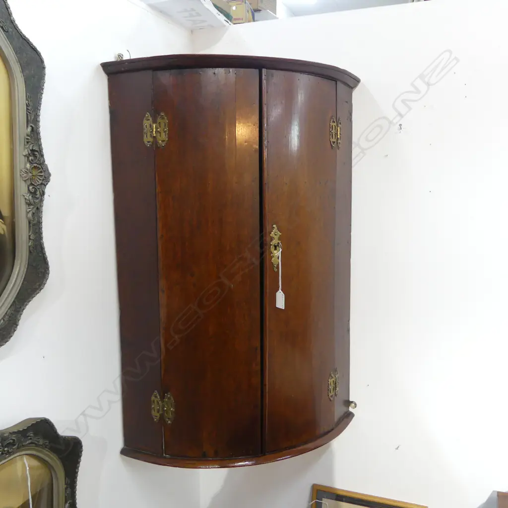 GEORGIAN MAHOGANY CORNER CUPBOARD 380x380x830mm Image 1++