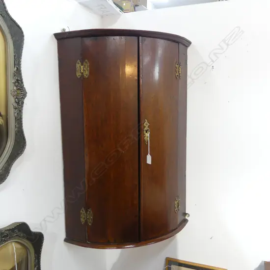GEORGIAN MAHOGANY CORNER CUPBOARD 380x380x830mm