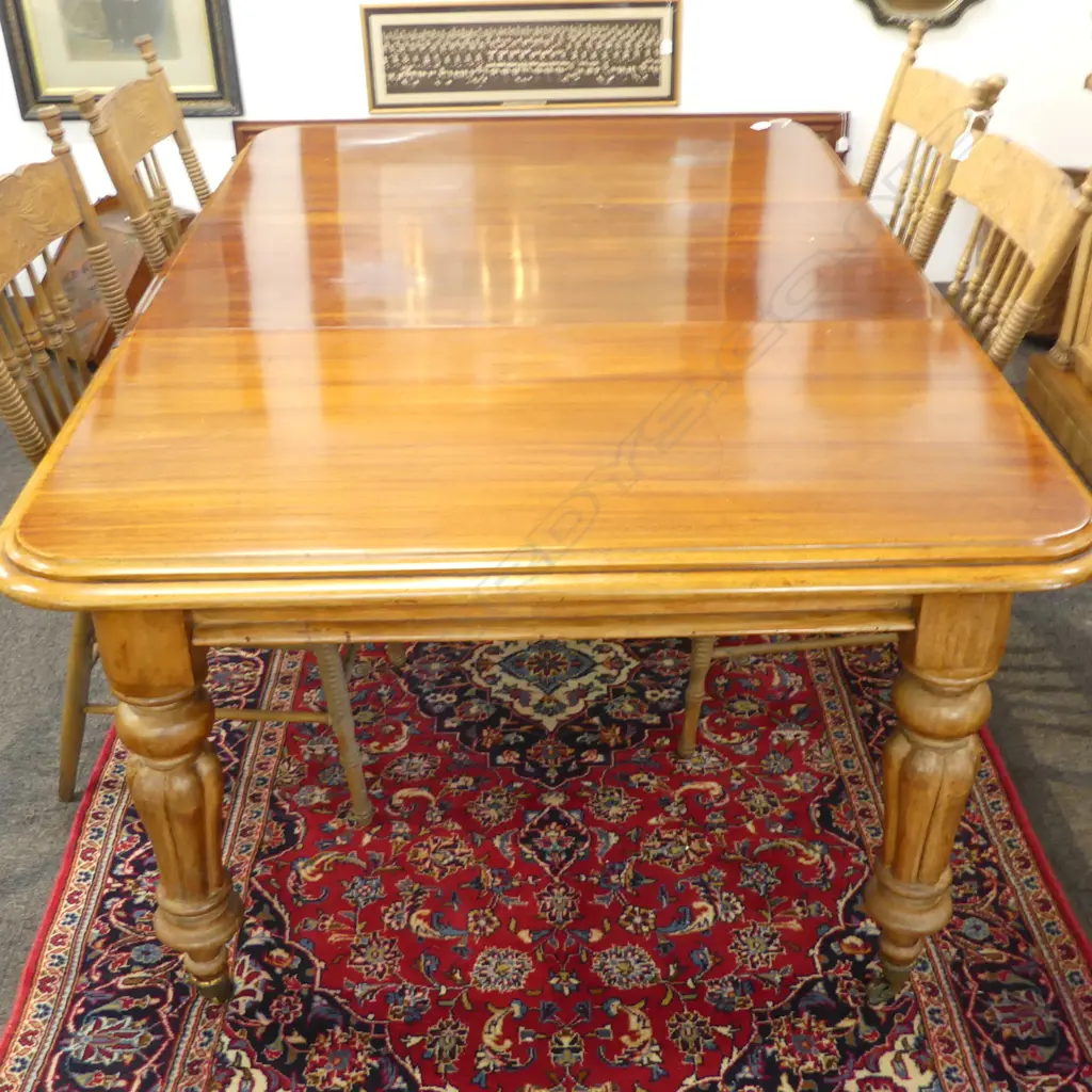 VICTORIAN MAHOGANY DINING TABLE 1190x1190mm + 2 LEAVES (W.540, 580mm) Image 1++