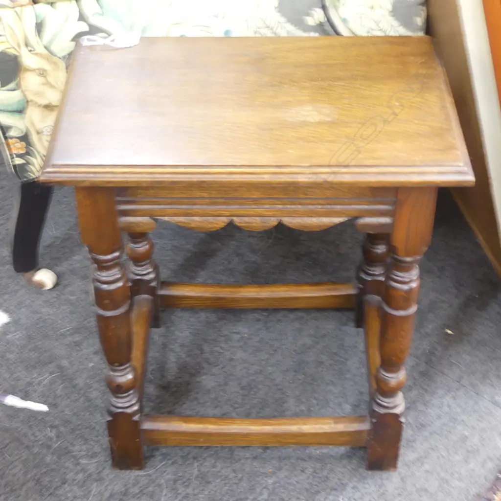 20thC OAK JOINT STOOL 395x310x510mm Image 1++