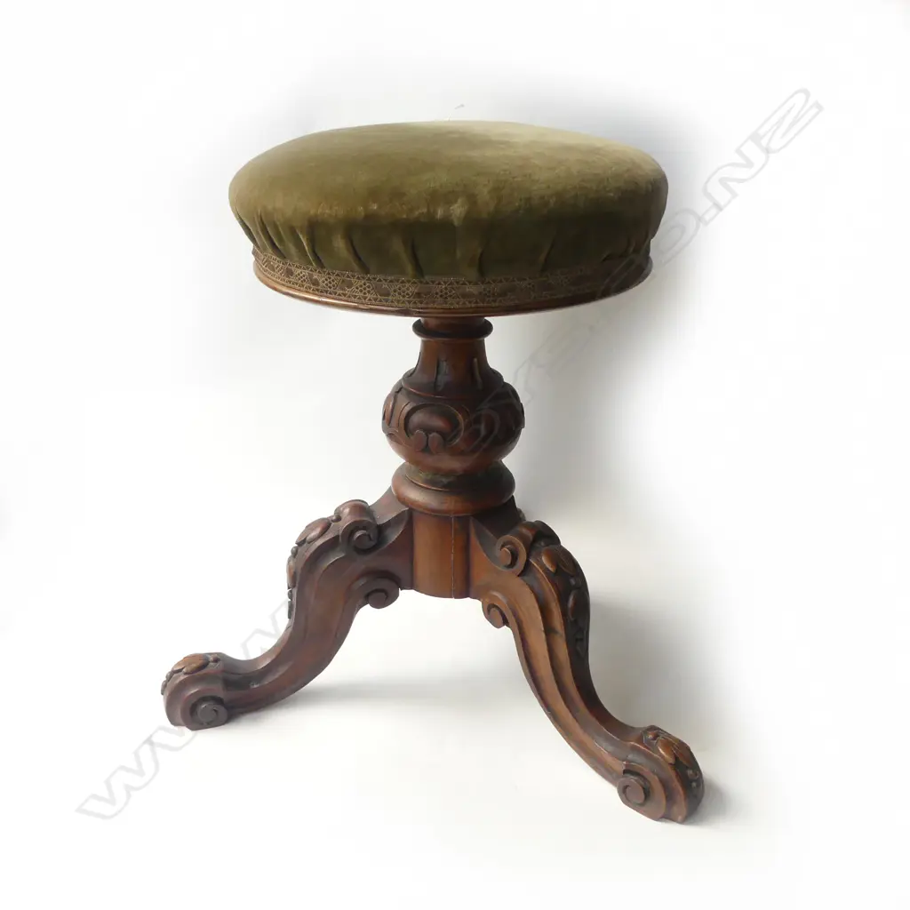 VICTORIAN PIANO STOOL Image 1++