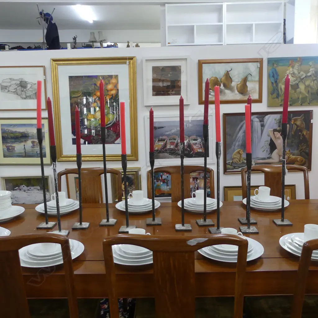 12 RUSTIC CANDLE HOLDERS VARYING HEIGHTS TALLEST 500MM Image 1++