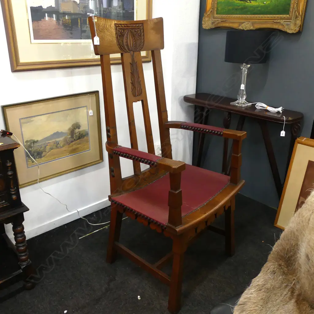 LG OAK ARTS & CRAFTS ARMCHAIR Image 1++