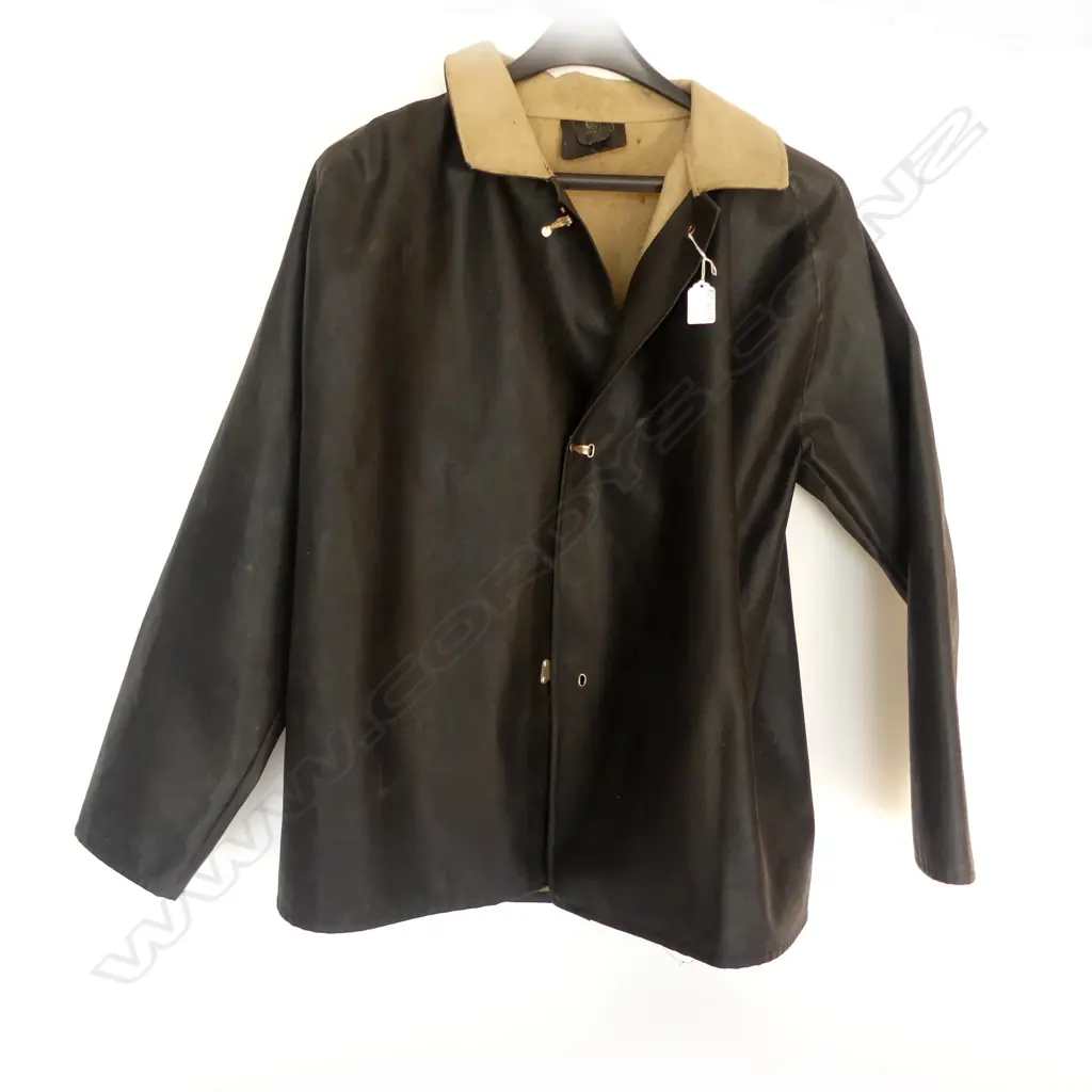 VINTAGE MINERS JACKET; BLACK VINYL Image 1++