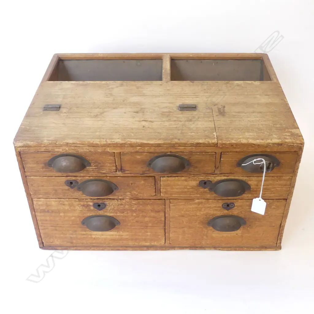 EARLY 20THC JAPANESE OFFERING/COLLECTION BOX. 7 drawers W.485mm. Image 1++