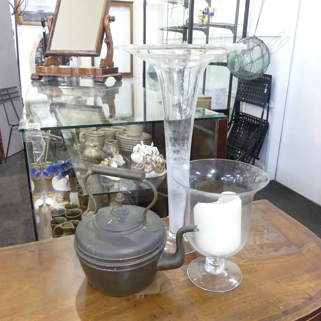 LG GLASS VASE H.480mm, CANDLE VASE, COPPER KETTLE Image 1++