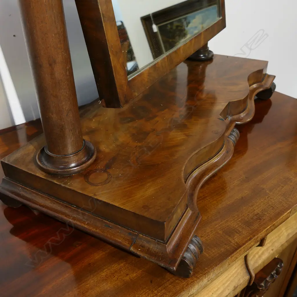 19thC MAHOGANY TOILET MIRROR, 715 x 310 x 780mm Image 1++