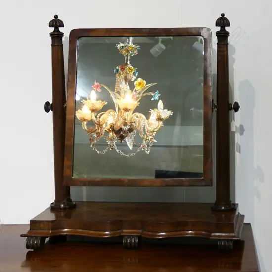 19thC MAHOGANY TOILET MIRROR, 715 x 310 x 780mm