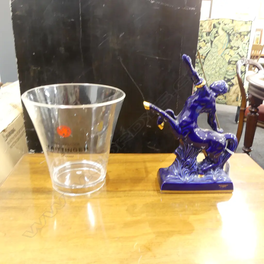 TAITTINGER ACYLIC CHAMPAGNE BUCKET H.220mm, REMY MARTIN BLUE CENTAR DECANTER H.315mm Image 1++