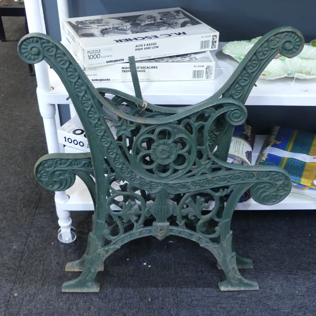 TWO VICTORIAN CAST IRON BENCH ENDS Image 1++