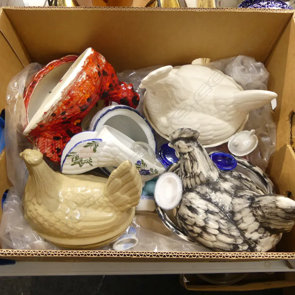 ASST. CHICKEN CONTAINERS; CERAMIC & GLASS Image 1++
