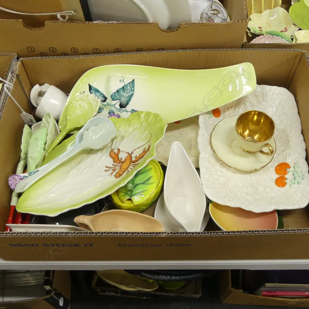 BOX LOT MIXED PATS CARLTONWARE CHINA  DISHES SPOONS ETC Image 1++