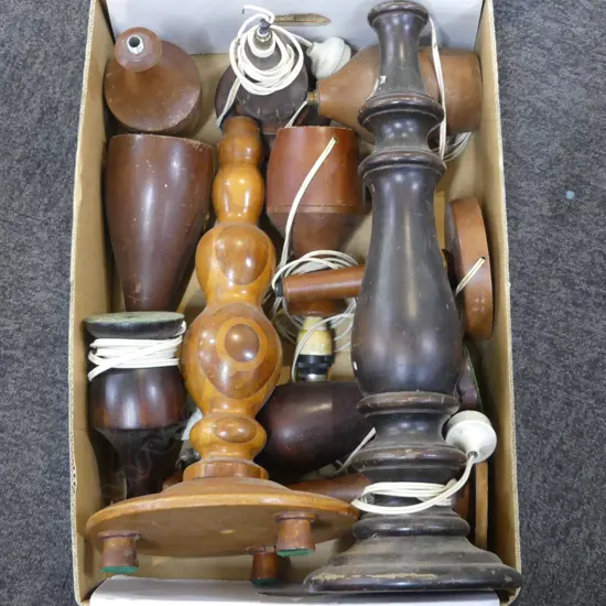 VINTAGE WOODEN LAMP BASES