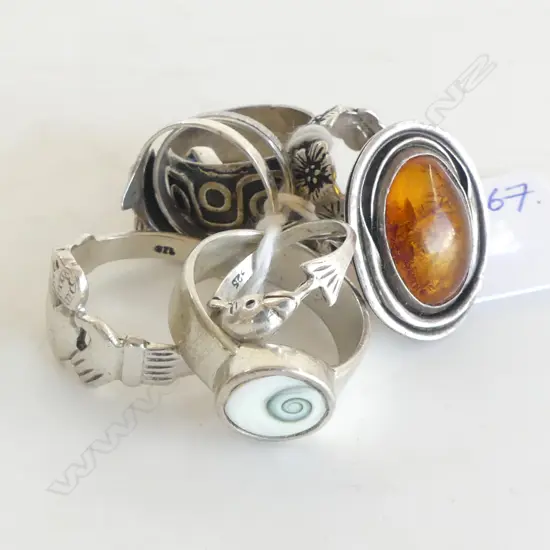 9 SILVER RINGS 30gms