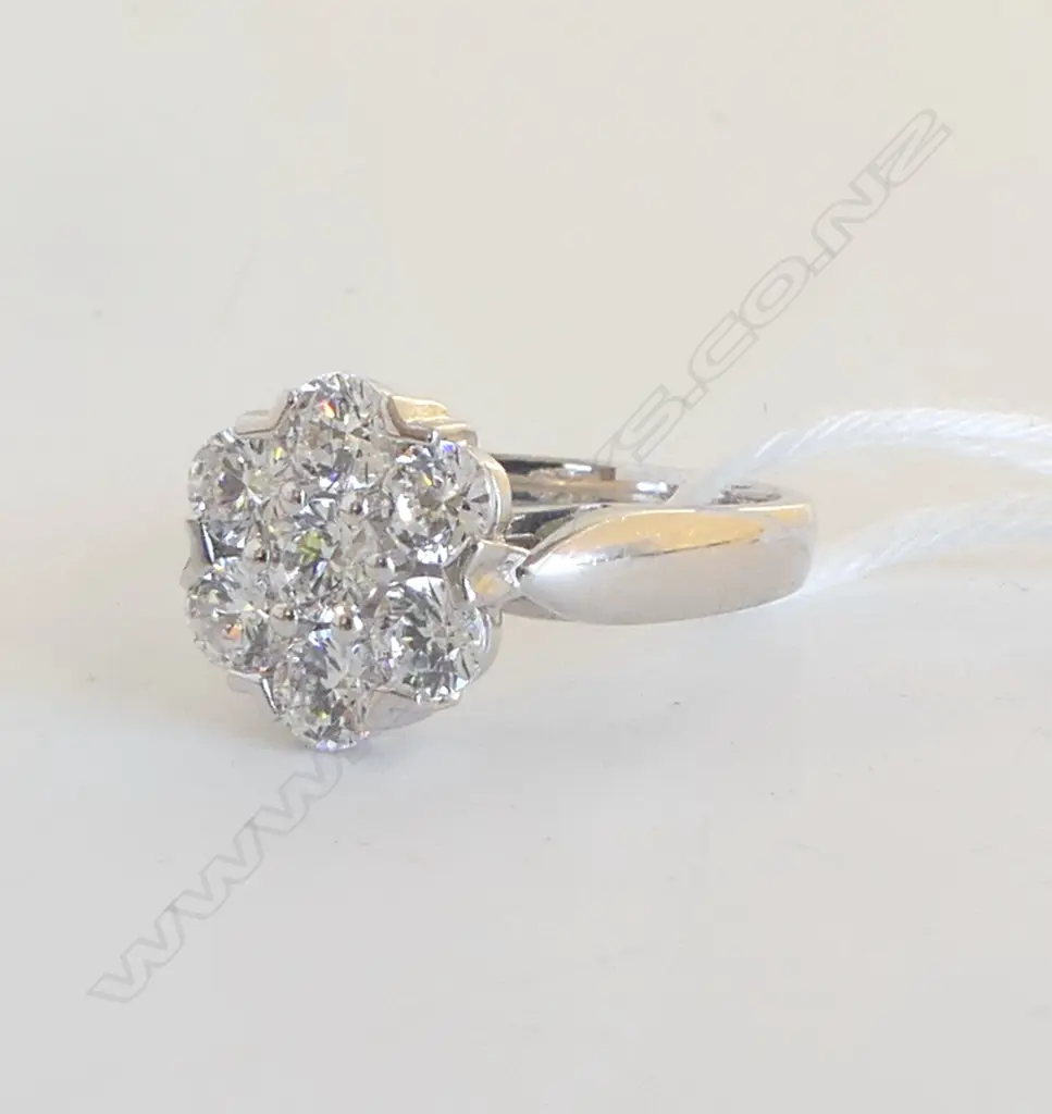 SILVER CLUSTER CZ DRESS RING SIZE N Image 1++