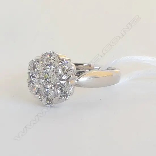 SILVER CLUSTER CZ DRESS RING SIZE N