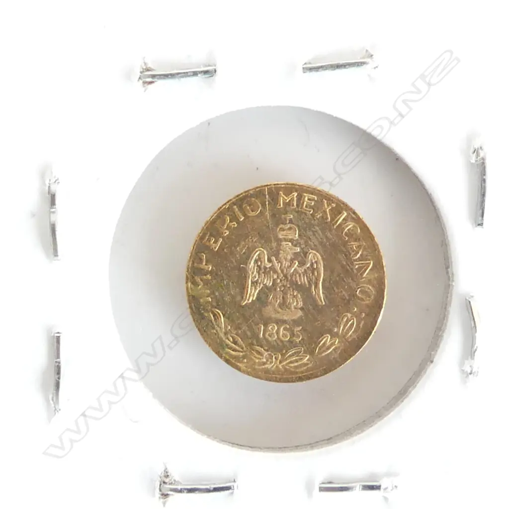 2 MINI 'MEXICANO 1865' GOLD COINS Image 1++