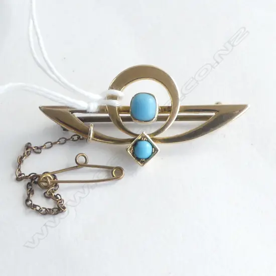 15CT TURQUOISE BROOCH 4.7gms