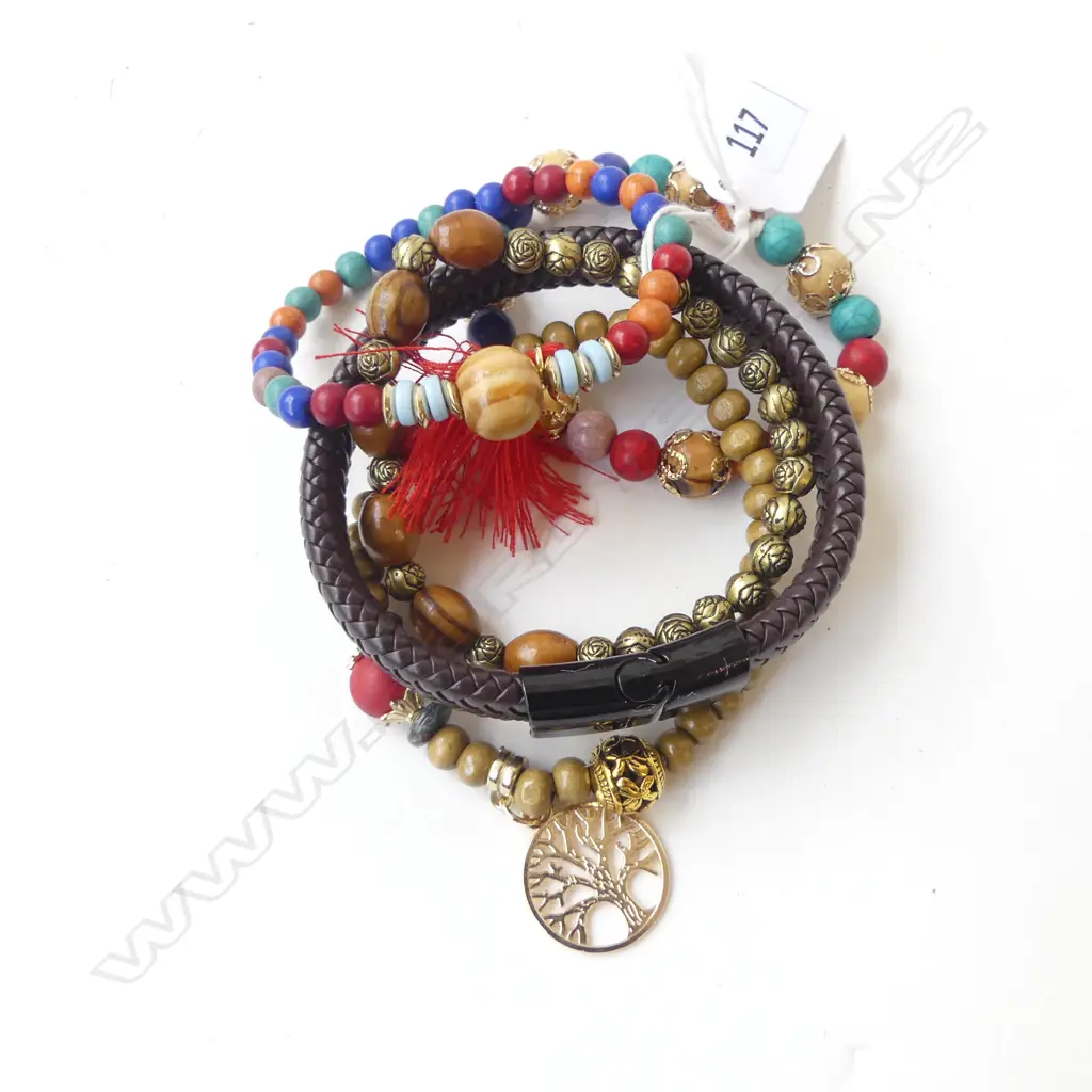 SELECTION OF 5 BOHEMIAN BRACELETS  Image 1++