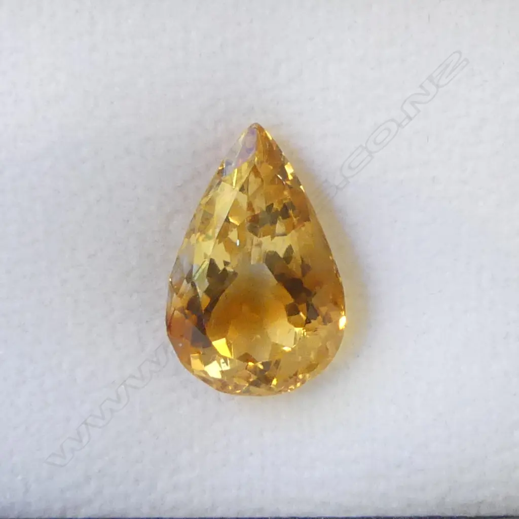 PEAR FACET CUT NATURAL CITRINE, 12.87 cts, AIG report Image 1++