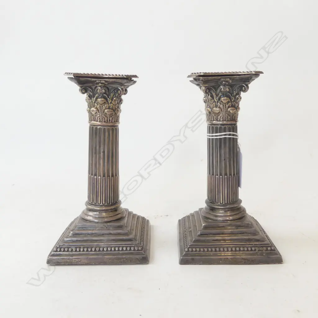 STG SILVER CANDLESTICKS, SHEFFIELD EARLY 20thC H.150mm Image 1++
