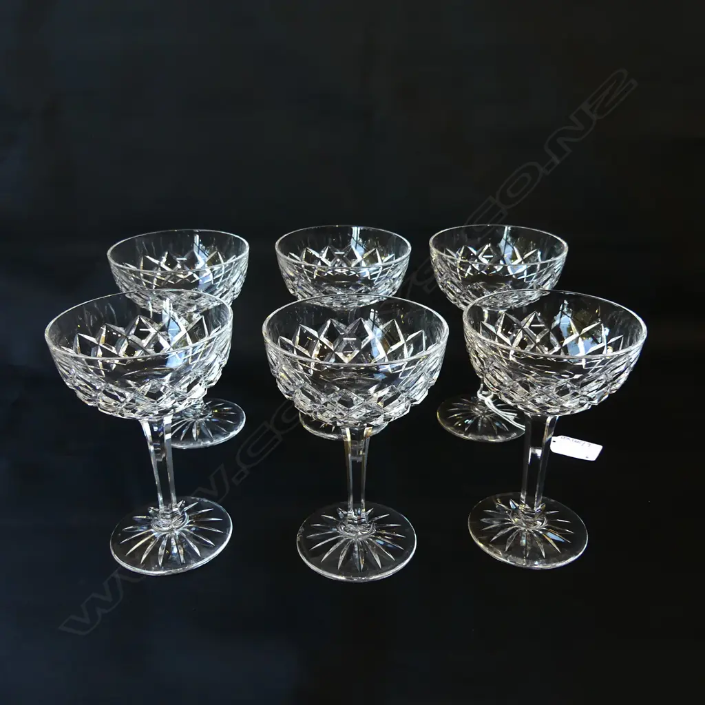 SIX CRYSTAL CHAMPAGNE GLASSES, H.140mm Image 1++