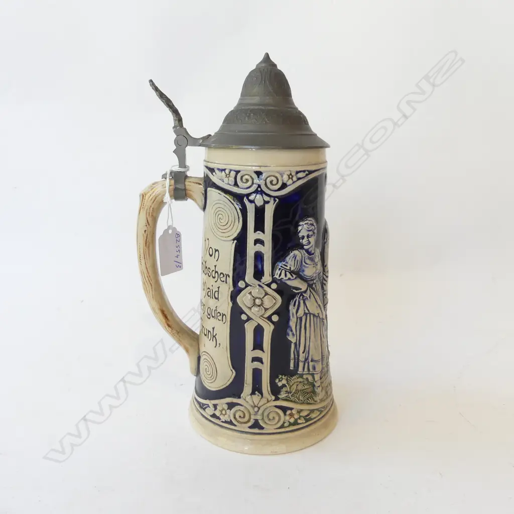 LARGE VINTAGE GERMAN BEER STEIN BY REINHOLD MERKELBACH, H.265MM Image 1++