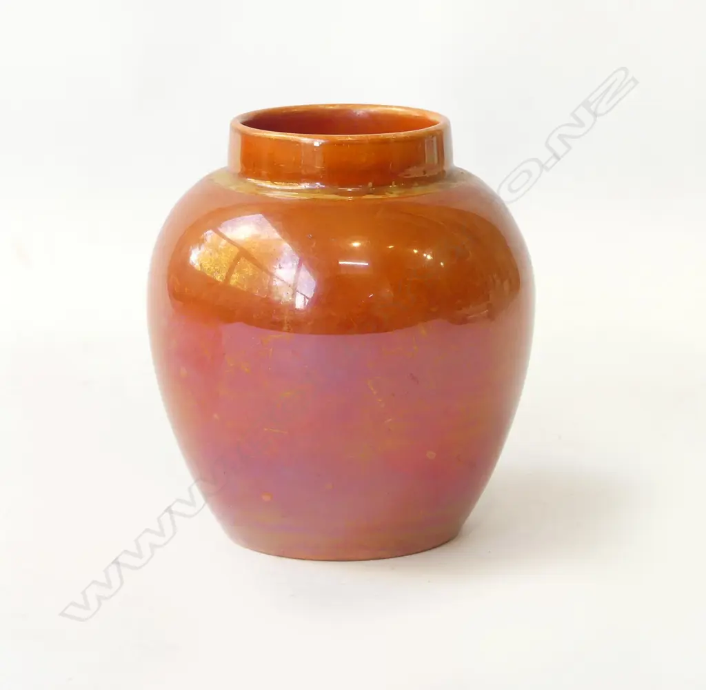 MOORCROFT ORANGE LUSTRE GINGER JAR NO LID, H.115mm Image 1++