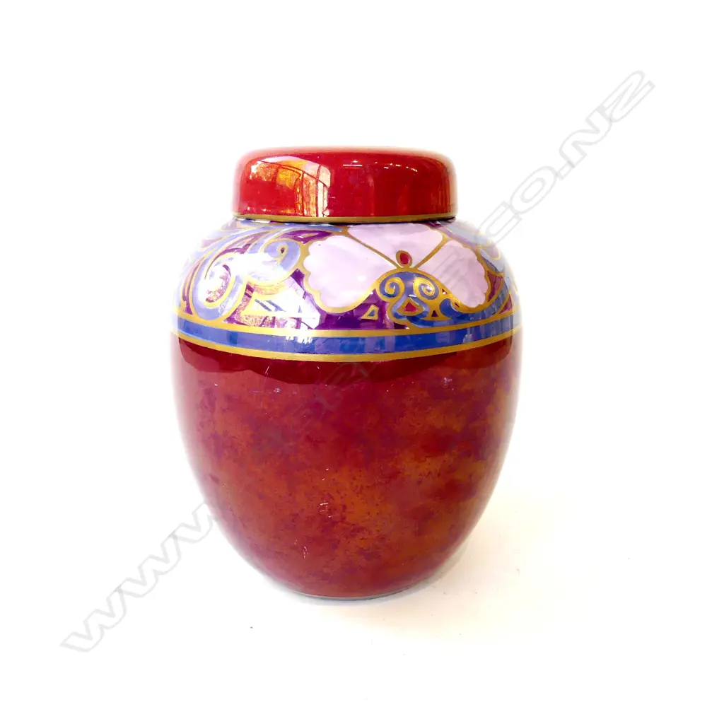 ENGLISH STUDIO CHINA LUSTRE LIDDED GINGER JAR, H.190mm Image 1++