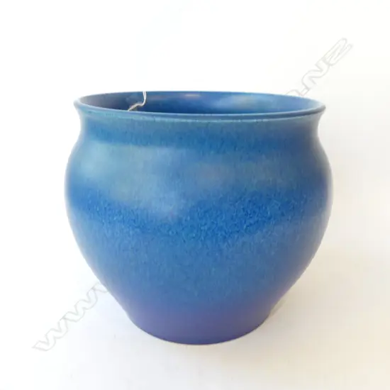 ROYAL LANCASTRIAN STUDIO POTTERY BLUE GLAZE JARDINIERE, H.240mm