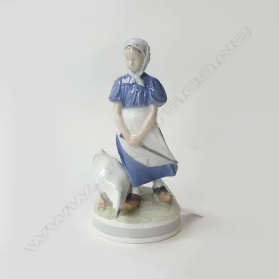COPENHAGEN CHINA FIGURINE OF A GOOSE & GIRL, H.230mm 