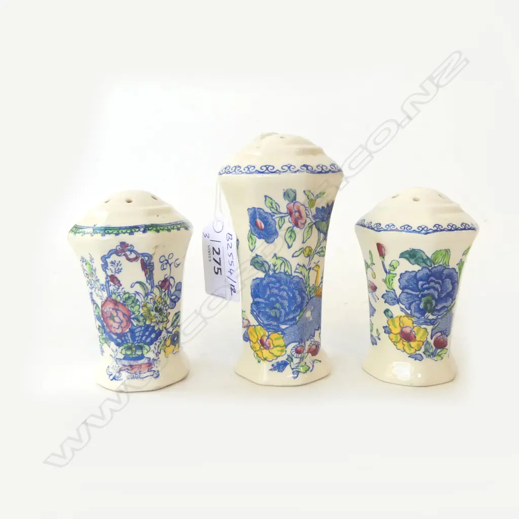 3 MASONS REGENCY & STRATHMORE SALT/PEPPER SHAKERS, H.80MM H.95MM Image 1++