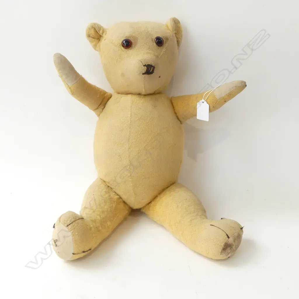 GLASS EYED VINTAGE TEDDY BEAR, H.400mm Image 1++