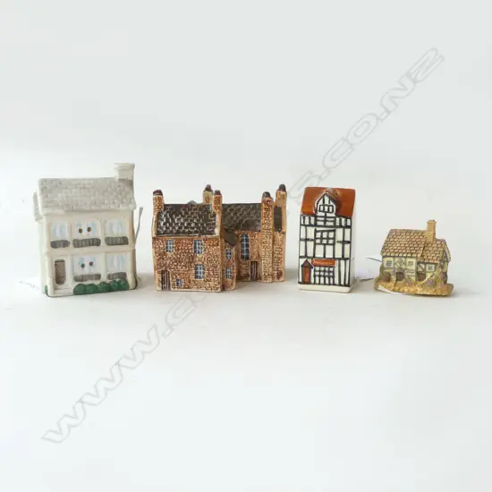FOUR MODEL COTTAGES, 90mm TALLEST