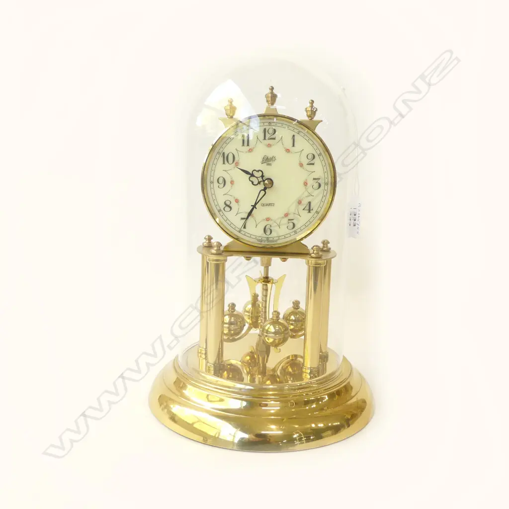 SHATZ GLASS DOME MANTEL CLOCK, H.300mm Image 1++