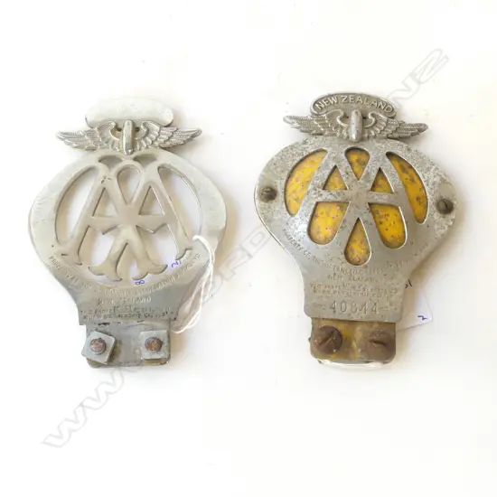 TWO VINTAGE AA CAR BADGES, H.140mm