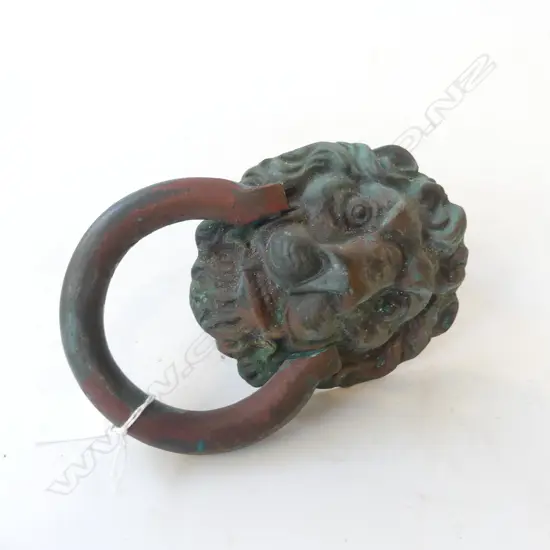 HEAVY BRONZE VINTAGE LION DOOR KNOCKER, L.165mm