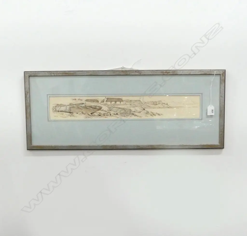 BILL LAWRENCE 'A NORTH SKYE SCENE' INK & COLOUR PENCIL 1999, 80x525mm Image 1++