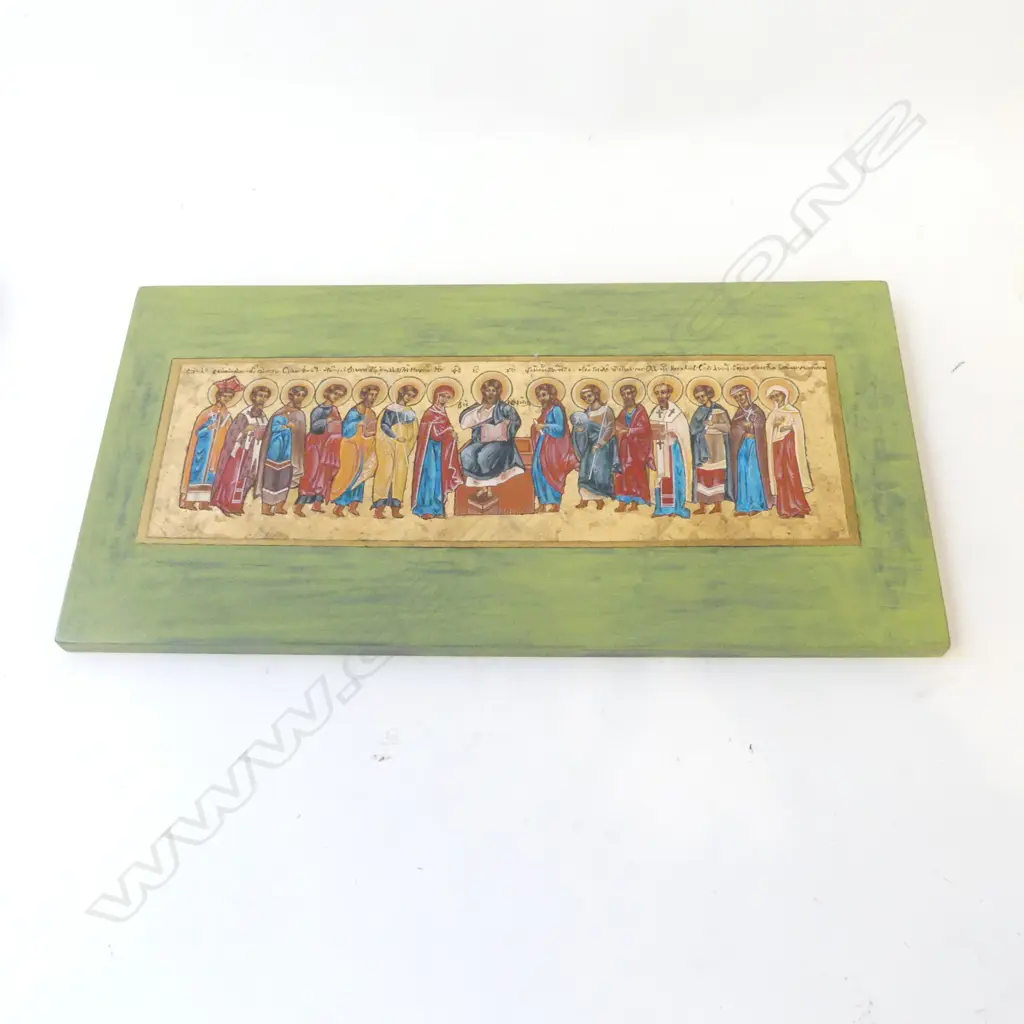 NATALIA ATAYA 'JESUS LINE' ACRYLIC ON BOARD / GOLD LEAF 245x485mm Image 1++