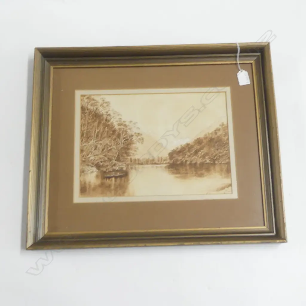 COLONIAL SEPIA WATER COLOUR (possibly by Samuel Horatio Moreton) 240 x 320mm Image 1++