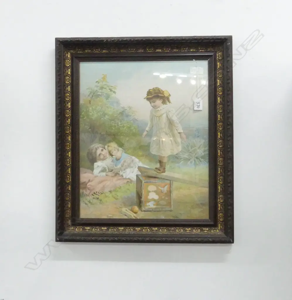 2 VICTORIAN LITHOGRAPHS; 'FISH IS CHEAP TODAY' & 'MIND YOU DON'T FALL' 445x365mm Image 1++