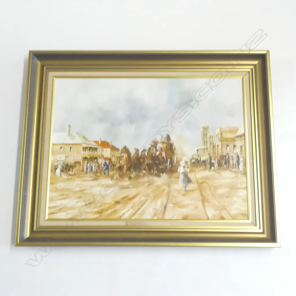 JOHN GUY, 'THE CASTLEREIGH LINE I (GLEN INNES c.1895)' OIL ON CANVAS, 1983 445x600mm Image 1++